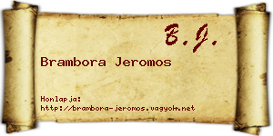 Brambora Jeromos névjegykártya